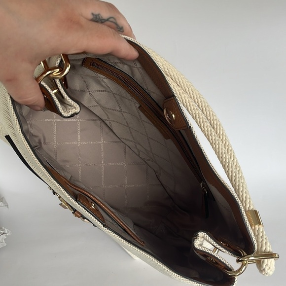 Michael Kors Amy Large Rope Hobo Shoulder Bag - Natural - Picture 7 of 11